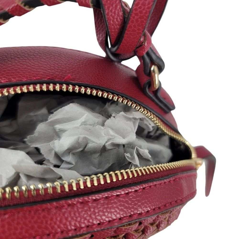 Sole Society Crossbody Round Bag Vegan Leather Red New Purse - Picture 6 of 7